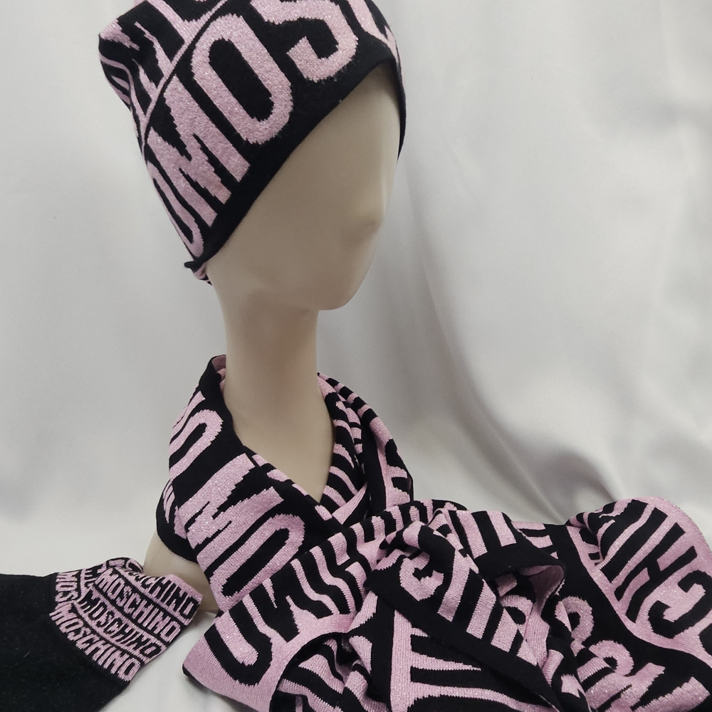 Moschino Pink and Black Women's Accessory Set